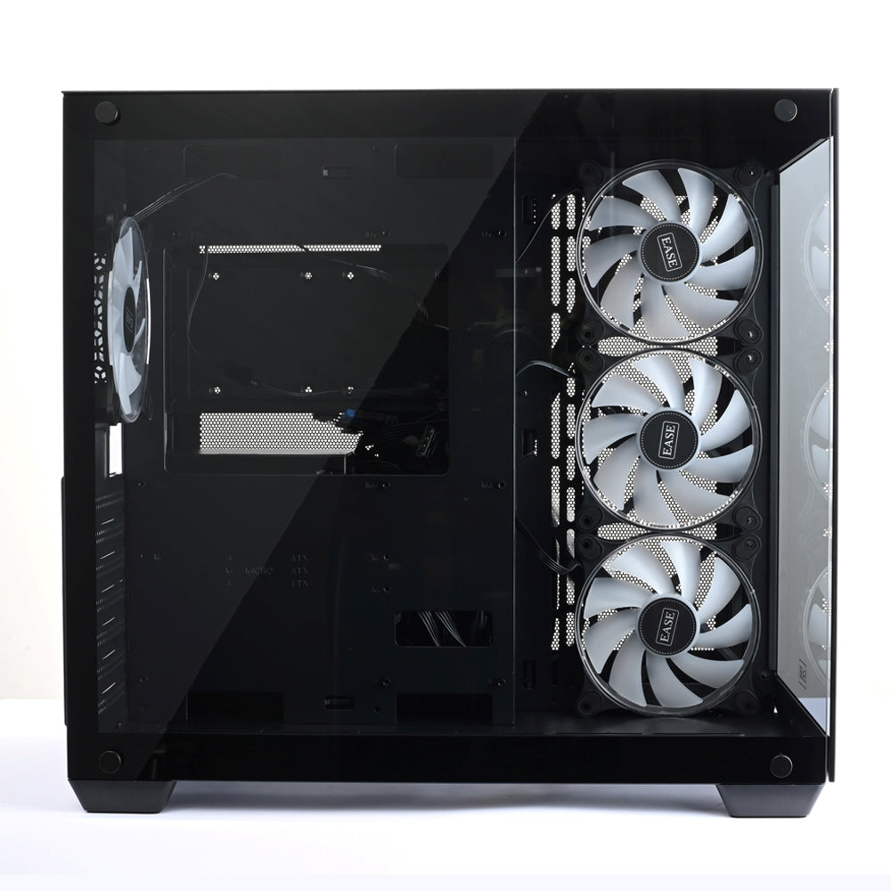 EASE Casing EC124B Tempered Glass Gaming Black 4 RGB Fans EASE Casing EC124B Tempered Glass Gaming Black 4 RGB Fans